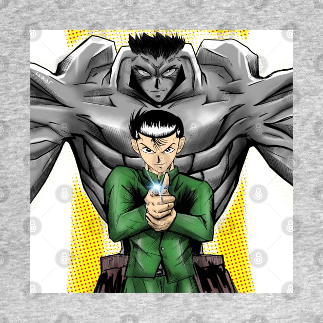 yusuke urameshi the spirit detective and toguro arts in shonen comics by jorge_lebeau